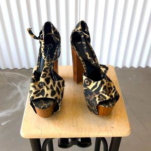 Jessica Simpson Leopard Print Platform Heel